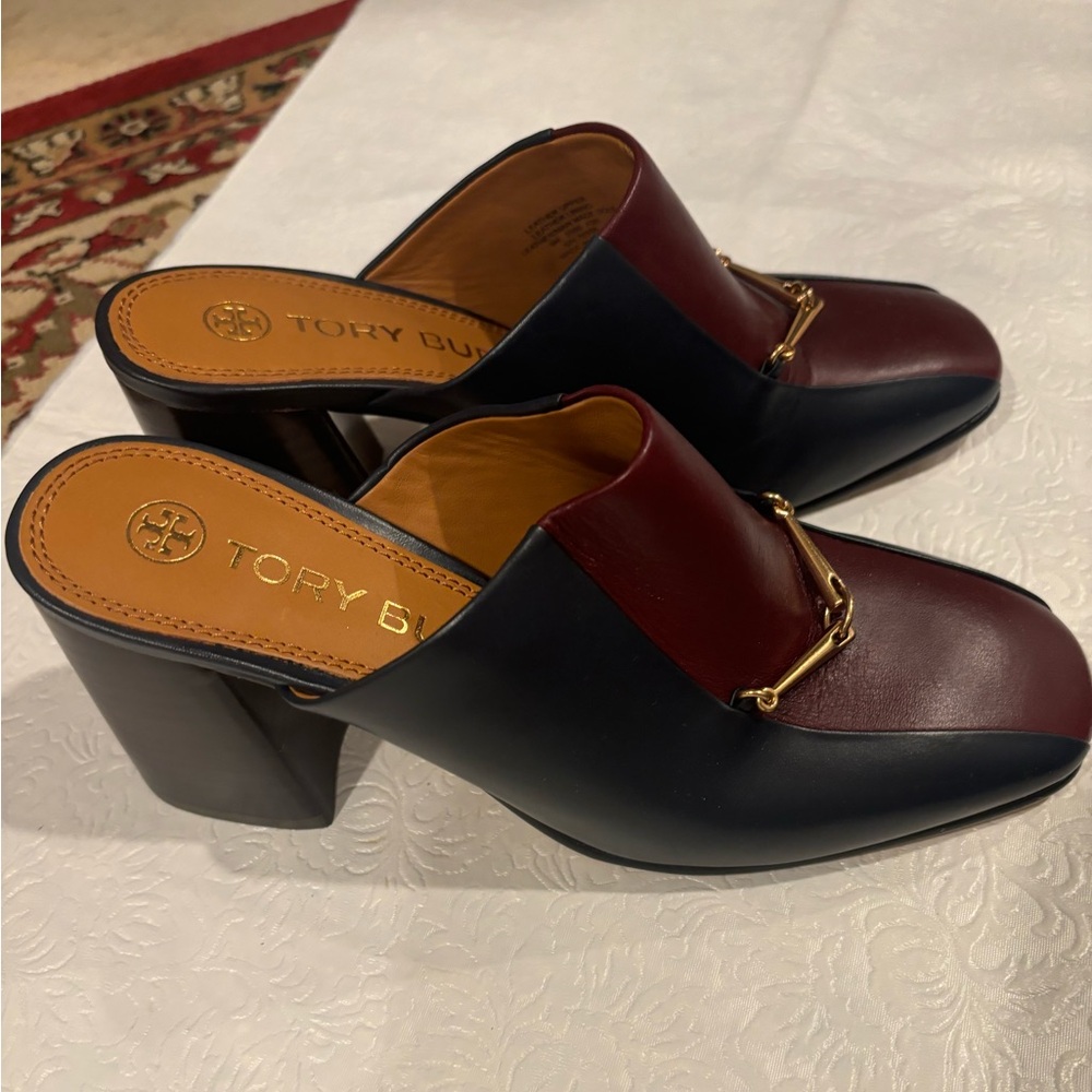 Tory Burch open back heeled shoes NWT